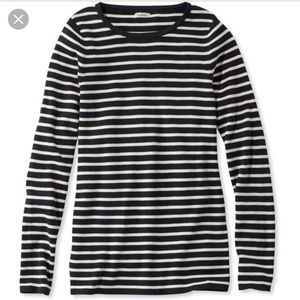 Llbean Pima Cotton Ribbed Sweater ⚫️⚪️